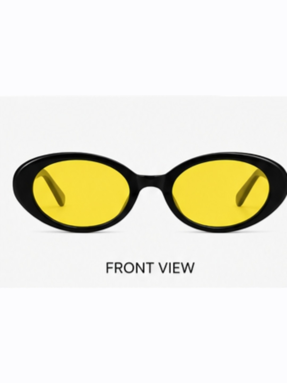 Black Frame Yellow Lens Oval Sunglasses - Women Accessories - Picture 8 of 12